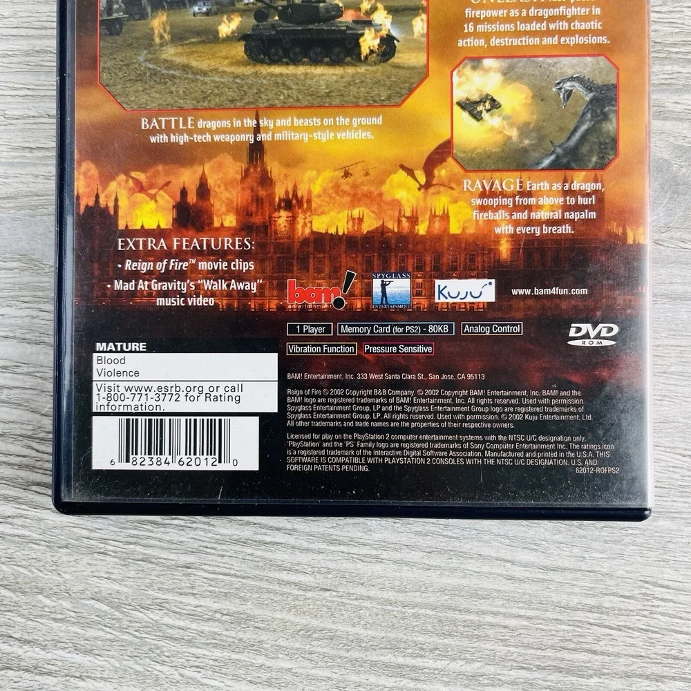 Reign of Fire PS2 Sony Playstation 2 Video Game Tested Working